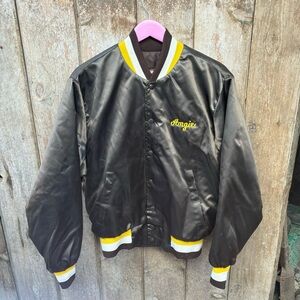 Vintage Swingster 80s Brown Bomber Quilt Lined Jacket Unisex  Large “Angie”